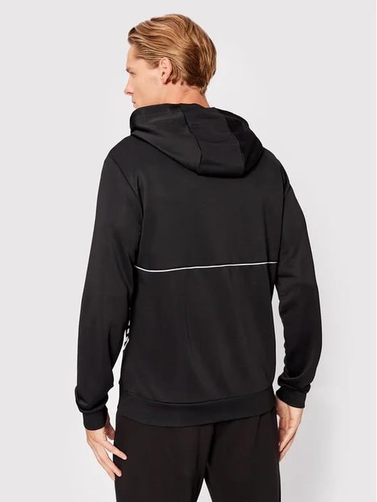 Ea7 Ea7 Erkek Marka Logo Detaylı Kapşonlu İpli Siyah1 Sweatshirt 6LPM03 PJ16Z-1200