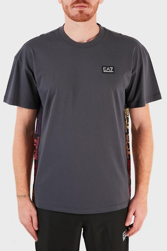Ea7 Ea7 Erkek Marka Logolu Organik Pamuklu Kısa Kollu Gri T-Shirt 3KPT13 PJ02Z-GRI