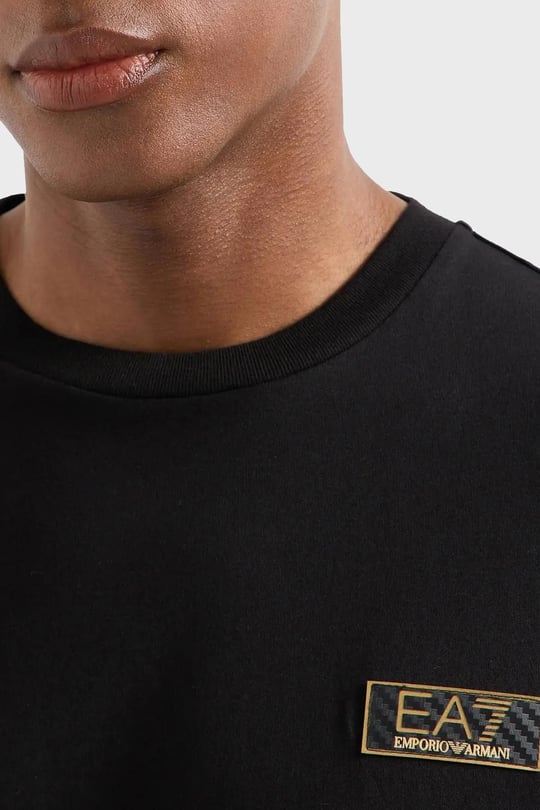 Ea7 Ea7 Erkek Marka Logolu Regular Fit Pamuklu Kısa Kol Siyah T-Shirt 7M000021 AF10170-UC001