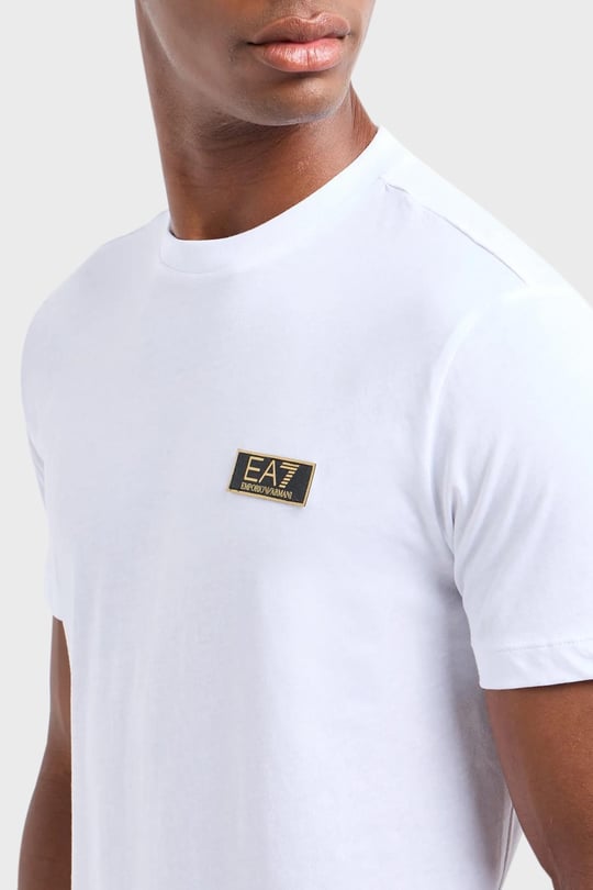Ea7 Ea7 Erkek Marka Logolu Regular Fit Pamuklu Kısa Kol Beyaz T-Shirt 7M000021 AF10170-U0002