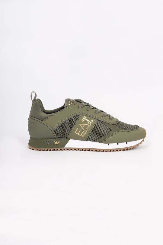 EA7 Ea7 Erkek Nefes Alabilen File Detaylı Rahat Taban Kartal Logo Motifli Haki Sneaker 7X000334 AF18610-MZ918