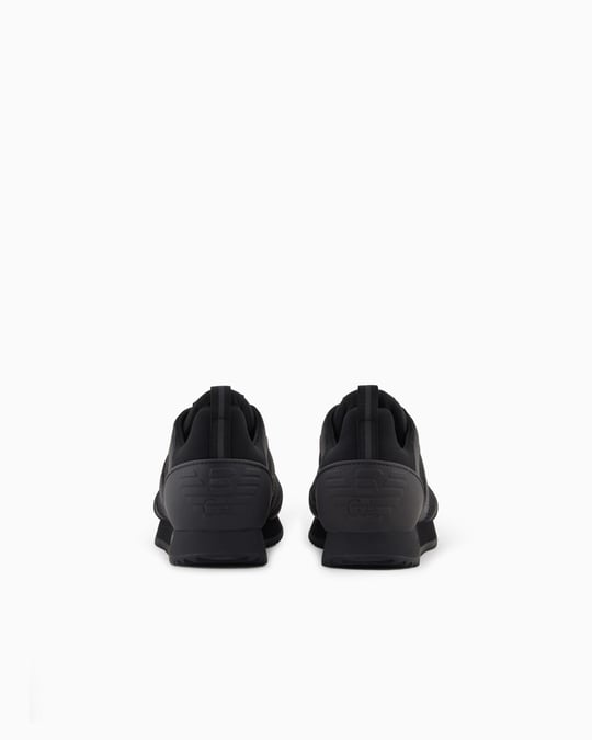 EA7 Ea7 Erkek Nefes Alabilen File Detaylı Rahat Taban Kartal Logo Motifli Siyah Sneaker 7X000334 AF18610-MC178