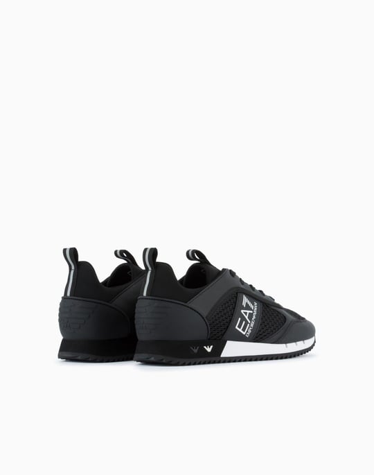 EA7 Ea7 Erkek Nefes Alabilen File Detaylı Rahat Taban Kartal Logo Motifli Beyaz-Siyah Sneaker 7X000334 AF18610-MC001