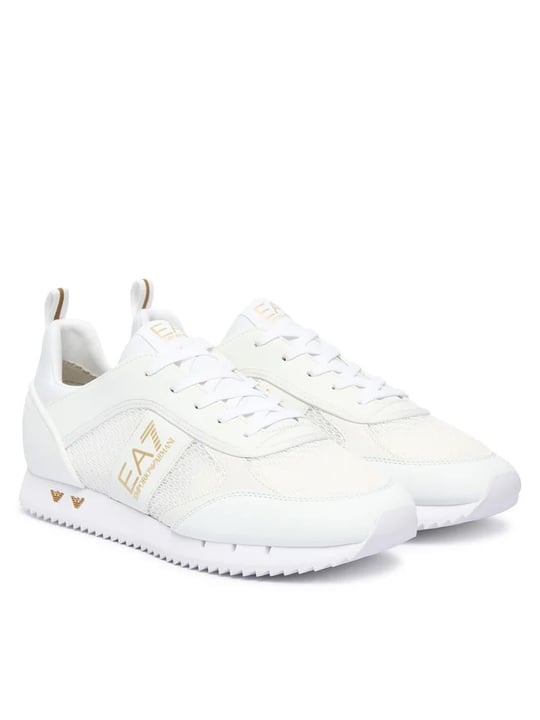 EA7 Ea7 Erkek Nefes Alabilen File Detaylı Rahat Taban Kartal Logo Motifli Beyaz Sneaker 7X000334 AF18610-M0197