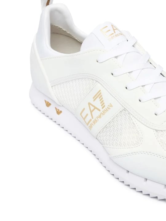 EA7 Ea7 Erkek Nefes Alabilen File Detaylı Rahat Taban Kartal Logo Motifli Beyaz Sneaker 7X000334 AF18610-M0197
