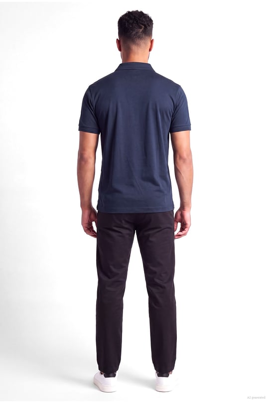 EA7 Ea7 Erkek Normal Kalıp Plaka Logo Detaylı Kısa Kollu Lacivert Polo Yaka T-Shirt 7M002097 AF13862-UB102