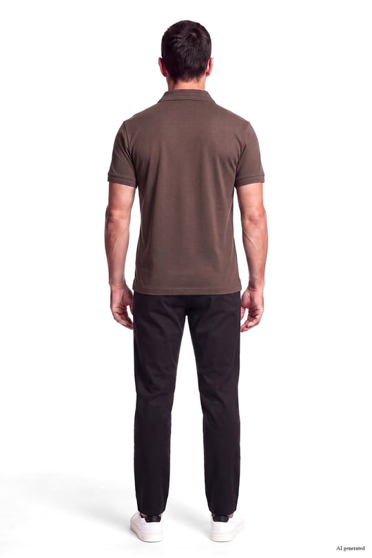 EA7 Ea7 Erkek Normal Kalıp Plaka Logo Detaylı Kısa Kollu Kahverengi Polo Yaka T-Shirt 7M002097 AF13862-U6027