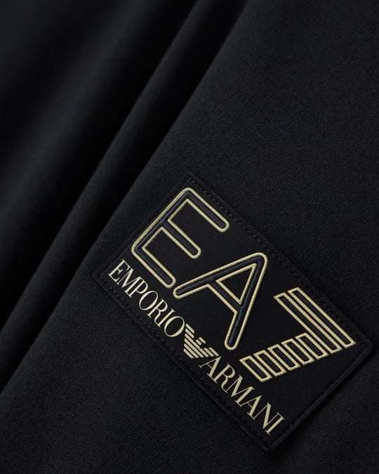 EA7 Ea7 Erkek Normal Kalıp Yuvarlak Yakalı Logo Basklı Kısa Kollu Siyah T-Shirt 7M002238 AF13739-UC001