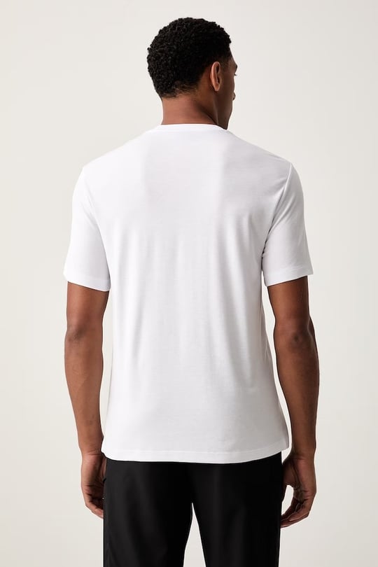 EA7 Ea7 Erkek Normal Kalıp Yuvarlak Yakalı Logo Basklı Kısa Kollu Beyaz T-Shirt 7M002238 AF13739-U0002
