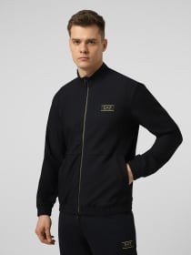 EA7 Ea7 Erkek Normal Kesim Dik Yakalı Fermuarlı Uzun Kollu Lacivert Sweatshirt 7M001338 AF21099-UB102