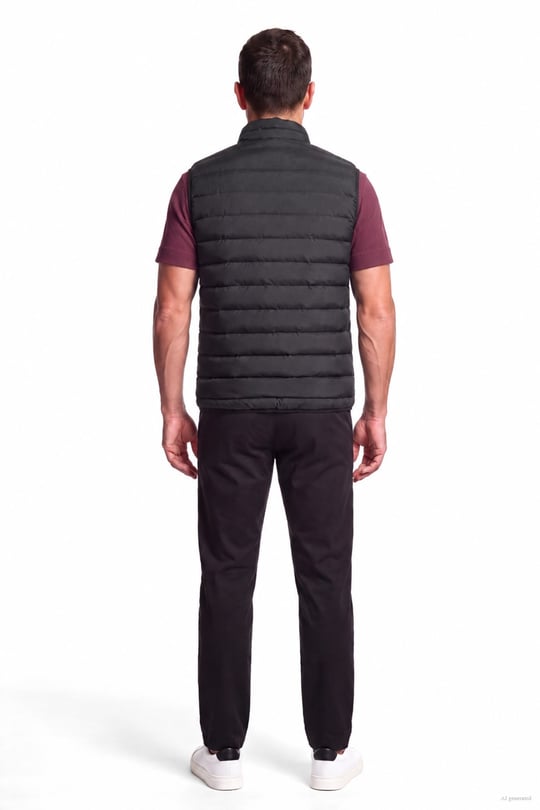 EA7 Ea7 Erkek Pamuklu Regular Fit Kapitoneli Kapüşonlu Fermuarlı Siyah Yelek 7M002381 AF15953-UC001