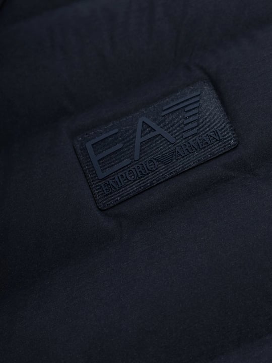 EA7 Ea7 Erkek Pamuklu Regular Fit Kapitoneli Kapüşonlu Fermuarlı Lacivert Yelek 7M002381 AF15953-UB102