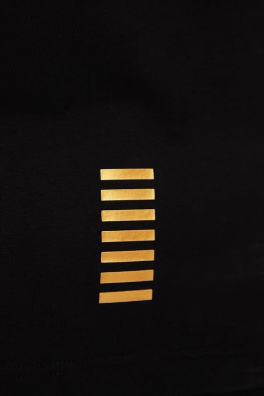 EA7 Ea7 Erkek Pamuklu Uzun Kol Dokuma Günlük Kullanım Siyah Polo Yaka T-Shirt 8NPF15 PJVQZ-0208