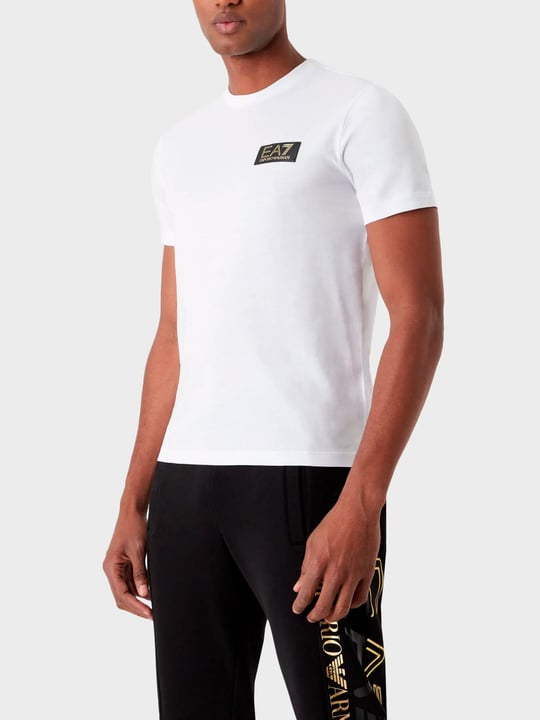 Ea7 Ea7 Erkek Pamuklu Yuvarlak Yaka Marka Logolu Beyaz T-Shirt 3RPT19 PJM9Z-1100