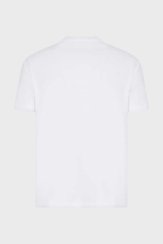 Ea7 Ea7 Erkek Pamuklu Yuvarlak Yaka Marka Logolu Beyaz T-Shirt 3RPT19 PJM9Z-1100
