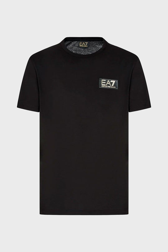 Ea7 Ea7 Erkek Pamuklu Yuvarlak Yaka Marka Logolu Siyah T-Shirt 3RPT19 PJM9Z-1200