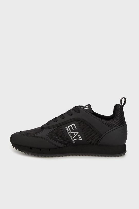 EA7 Ea7 Erkek Rahat Taban Nefes Alabilen File Detaylı Kartal Motifli Siyah-Gümüş Sneaker 7X000337 AF18613-MZ186