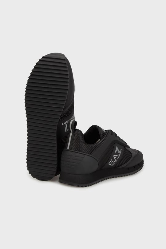 EA7 Ea7 Erkek Rahat Taban Nefes Alabilen File Detaylı Kartal Motifli Siyah-Gümüş Sneaker 7X000337 AF18613-MZ186