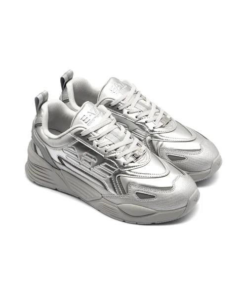 EA7 Ea7 Erkek Yüksek Rahat Taban Kartal Logolu Gümüş Sneaker 7X000306 AF18446-MZ047