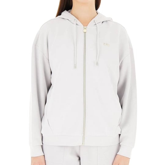 EA7 Ea7 Kadın Kapşonlu Yaka Cep Detay Fermuar Kapama Uzun kol Gri Sweatshirt 7W000192 AF12643-U9001