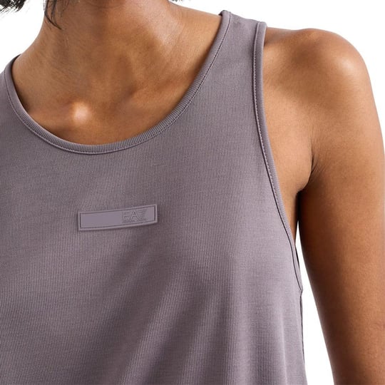 Ea7 Ea7 Kadın Normal Kesim Halter Yaka Dokuma Kumaş Antrasit T-Shirt 7W000251 AF12956-U6278
