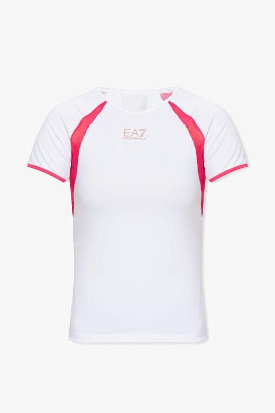 Ea7 Ea7 Kadın Pamuklu Kısa Kollu Günlük Beyaz T-Shirt 3RTT01 TJLHZ-1100