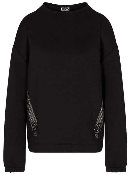 EA7 Ea7 Kadın Regular Fit Dik Yaka Uzun Kollu Siyah Sweatshirt 7W000524 AF13151-UC001