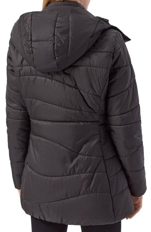 EA7 Ea7 Kadın Regular Fit Su Tutmayan ve Nefes Alan Kumaş Kapüşonlu Siyah Mont 7W000651 AF16413-UC001