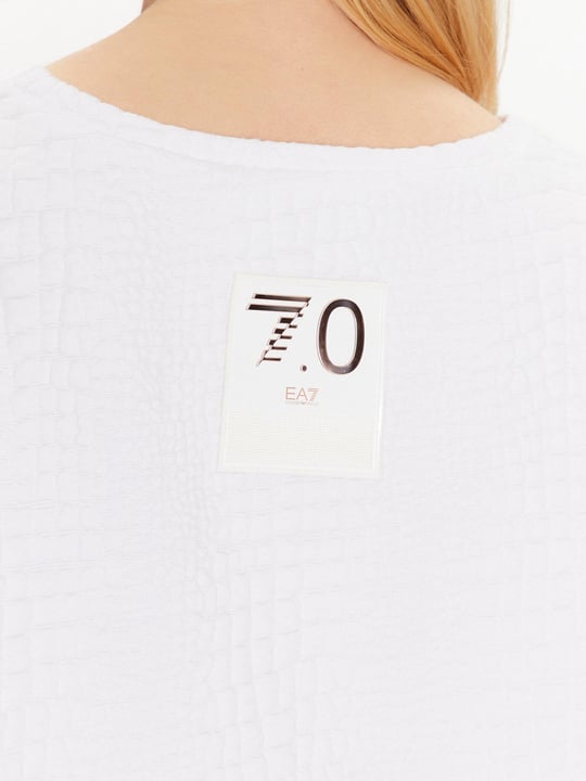 Ea7 Ea7 Kadın Uzun Kollu Yuvarlak Yakalı Günlük Kullanım Beyaz T-Shirt 3RTM40 TJLRZ-1100
