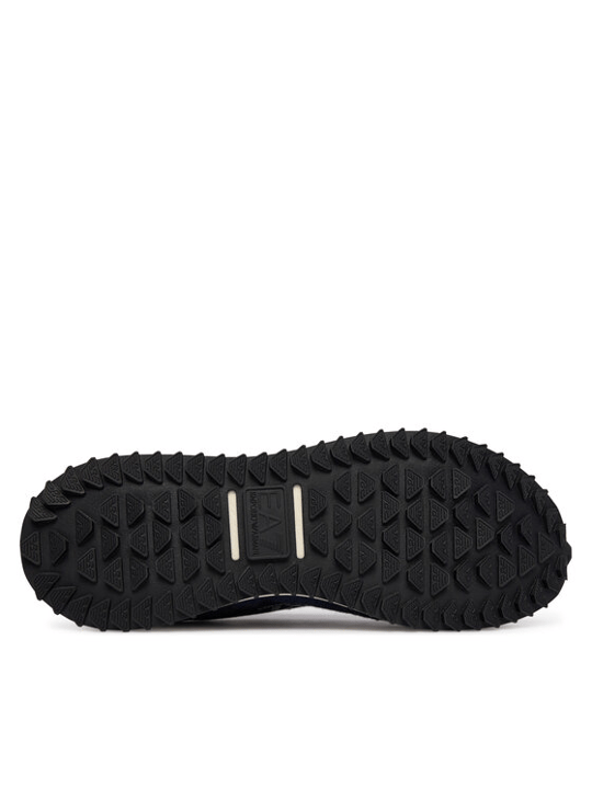 EA7 Ea7 Unısex Düşük Bilekli Rahat Tabanlı Süet Detaylı EA7 Logo Desenli Deri Lacivert Sneaker 7X000380 AF19175-MZ157