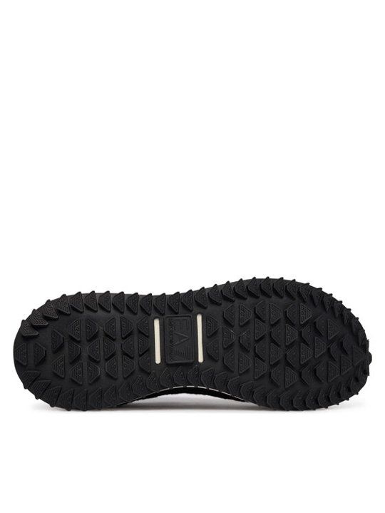 EA7 Ea7 Unısex Düşük Bilekli Rahat Tabanlı Süet Detaylı EA7 Logo Desenli Deri Siyah Sneaker 7X000380 AF19175-MC138