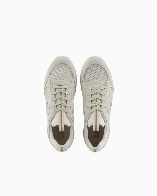 Ea7 Ea7 Unısex Fileli Şerit Logolu Bağıcıklı Gümüş Sneaker X8X027 XK050-U453