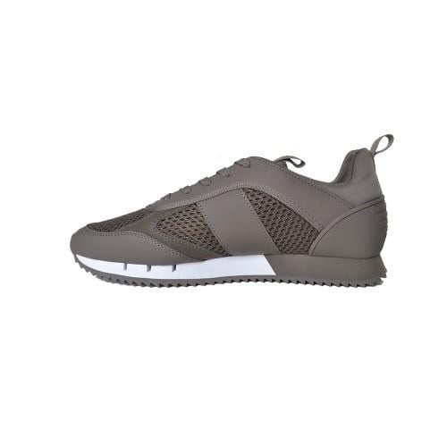 Ea7 Ea7 UNISEX Fileli Şerit Logolu Bağıcıklı Kahverengi-Altın Sneaker X8X027 XK050-S294