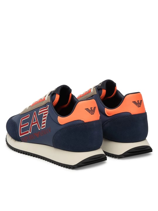 EA7 Ea7 Unısex Kalın Rahat Taban Logo Desenli Süet Detaylı Mavi Sneaker 7X000541 AF18609-MZ579