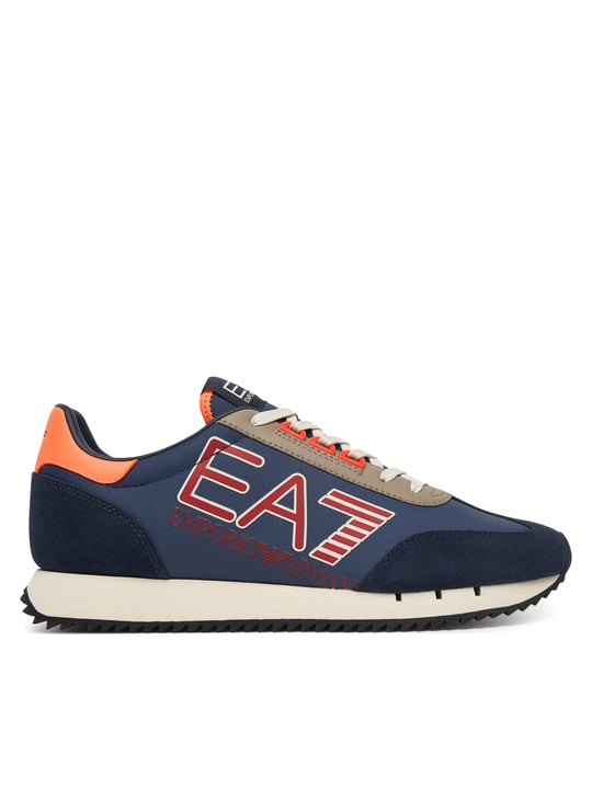 EA7 Ea7 Unısex Kalın Rahat Taban Logo Desenli Süet Detaylı Mavi Sneaker 7X000541 AF18609-MZ579