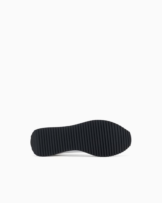 EA7 Ea7 Unısex Kalın Rahat Taban Logo Desenli Süet Detaylı Beyaz-Siyah Sneaker 7X000541 AF18609-MZ021