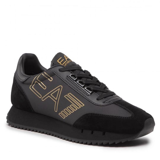 Ea7 Ea7 UNISEX Marka Logolu Rahat Taban Bağıcıklı Siyah-Altın Sneaker X8X101 XK257-M701