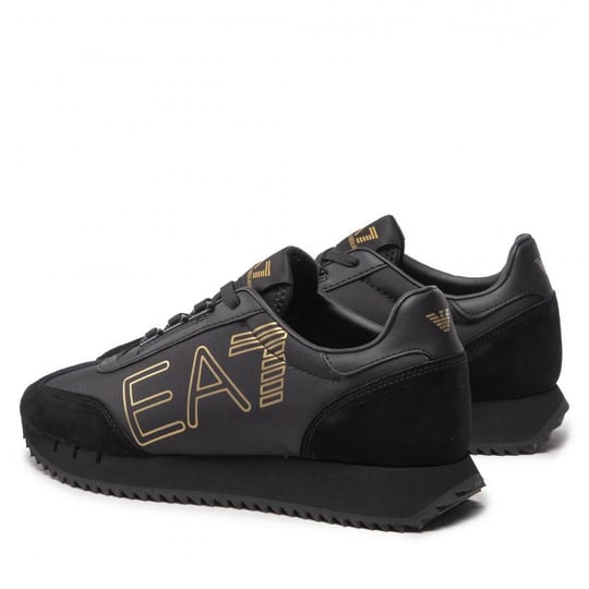 Ea7 Ea7 UNISEX Marka Logolu Rahat Taban Bağıcıklı Siyah-Altın Sneaker X8X101 XK257-M701