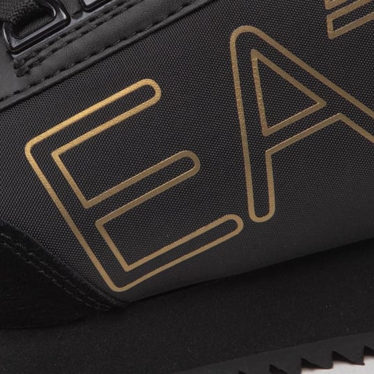 Ea7 Ea7 UNISEX Marka Logolu Rahat Taban Bağıcıklı Siyah-Altın Sneaker X8X101 XK257-M701