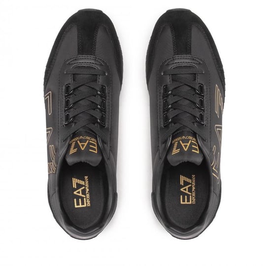 Ea7 Ea7 UNISEX Marka Logolu Rahat Taban Bağıcıklı Siyah-Altın Sneaker X8X101 XK257-M701