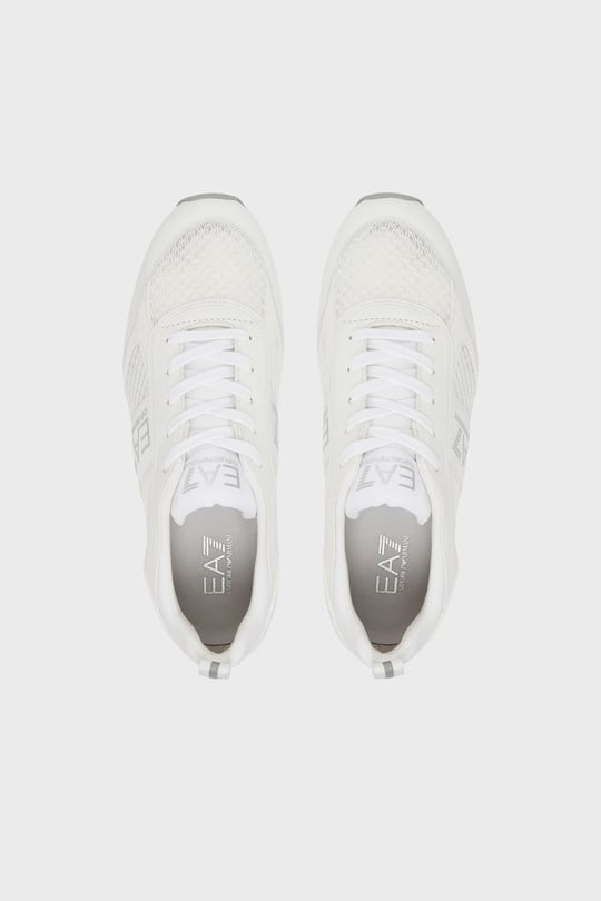 EA7 Ea7 Unısex Nefes Alabilen File Detaylı Rahat Taban Kartal Logo Motifli Beyaz-Gümüş Sneaker 7X000334 AF18610-MZ024