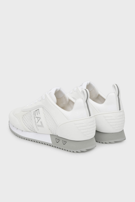 EA7 Ea7 Unısex Nefes Alabilen File Detaylı Rahat Taban Kartal Logo Motifli Beyaz-Gümüş Sneaker 7X000334 AF18610-MZ024