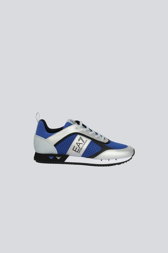 EA7 Ea7 Unısex Nefes Alabilen File Detaylı Rahat Taban Kartal Logo Motifli Mavi-Gri Sneaker 7X000334 AF18610-MZ585