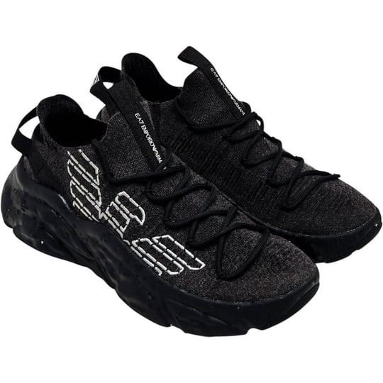 EA7 Ea7 Unısex Yüksek Rahat Tabanlı Kartal Logo Desenli Siyah Sneaker 7X000600 AF22912-MZ875
