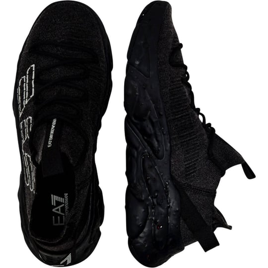 EA7 Ea7 Unısex Yüksek Rahat Tabanlı Kartal Logo Desenli Siyah Sneaker 7X000600 AF22912-MZ875