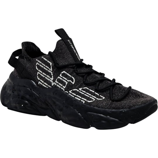 EA7 Ea7 Unısex Yüksek Rahat Tabanlı Kartal Logo Desenli Siyah Sneaker 7X000600 AF22912-MZ875