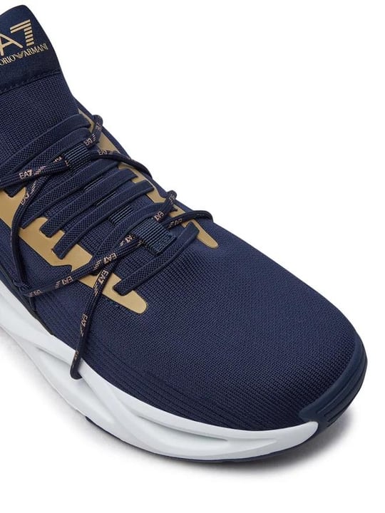 Ea7 Ea7 Unısex Yüksek Taban Bağcıklı Rahat Siyah-Altın Sneaker X8X087 XK227-U043