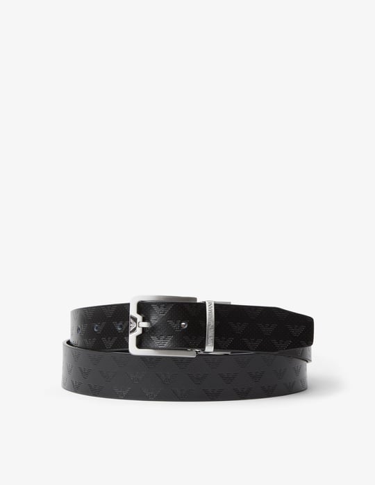 Emporio Armani Emporıo Armani Erkek %100 Deri Marka Logolu Siyah Kemer Y4S502 Y221E-81386
