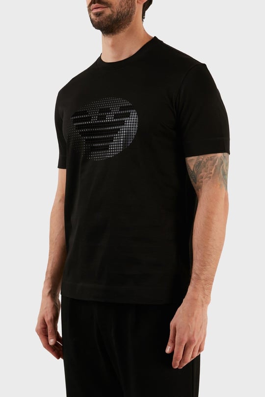 Emporio Armani Emporıo Armani Erkek %100 Pamuk Jersey Kumaş Marka Logolu Siyah T-Shirt 3R1TU1 1JSAZ-0999