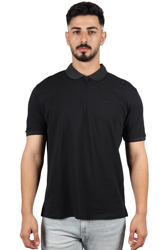 Emporio Armani Emporıo Armani Erkek %100 Pamuklu Logolu Kısa Kollu Siyah1 Polo Yaka T-Shirt 3R1F75 1JTKZ-0651